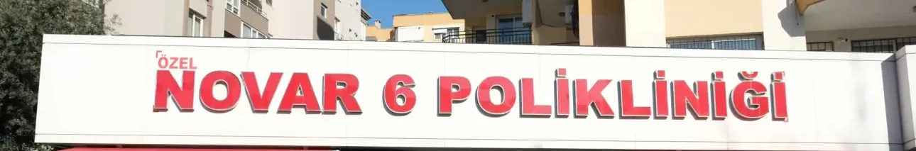Özel Novar 6 Polikliniği tabelası